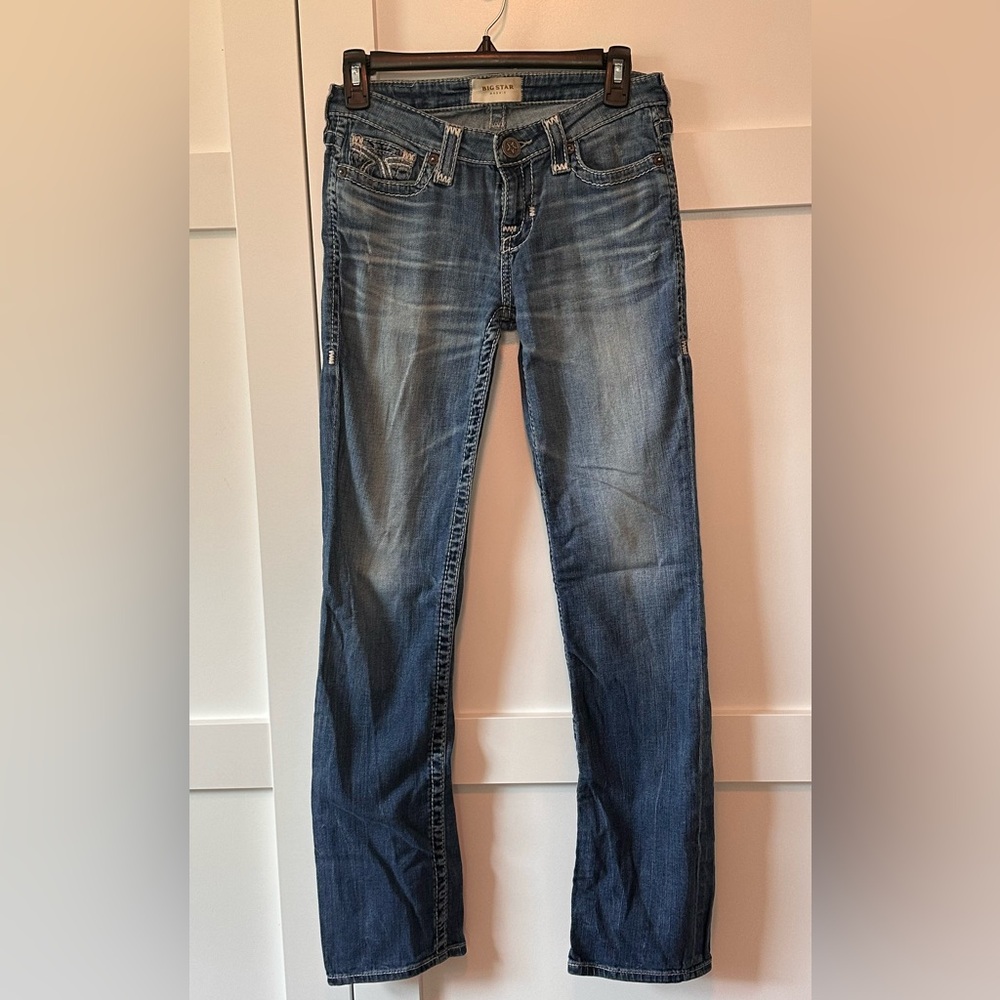 Big Star Maddie Bootcut Jeans – Medium Wash Distressed (Size 25R)